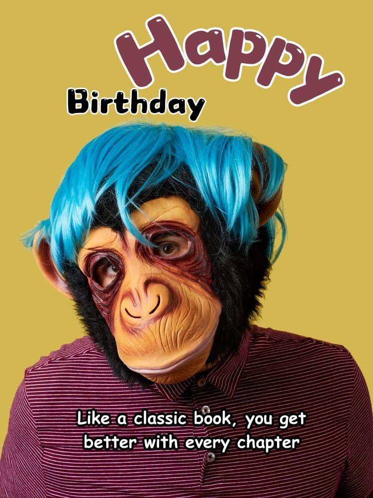 funny happy birthday images, monkey
